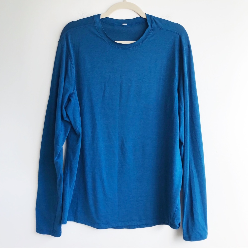 LULULEMON blue long sleeve shirt lightweight tee - Picture 1 of 5